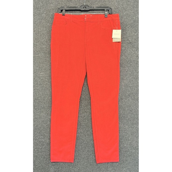 Madison Pants - Madison Womens Corduroy Slim Pants Red High Rise Pockets Stretch 10 NWT
